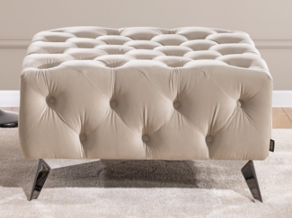 S-Style Möbel Polsterhocker Chesterfield Whitby, mit goldenen, silbernen oder schwarzen Füßen, mit Wellenfederung