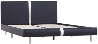 vidaXL Bettgestell ohne Matratze Schwarz Kunstleder 135x190 cm 281008