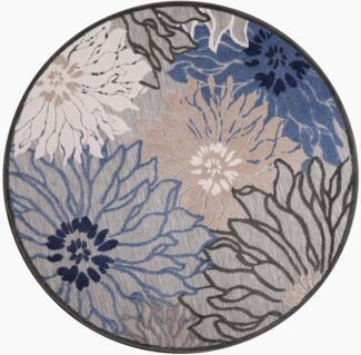 Sanat Teppich Floral 2 Outdoor, rund, Höhe: 6 mm, In- und Outdoor geeignet, florales Design, Balkon, Terasse