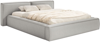 Selsey 'Tilves Low'Polsterbett 160x200 mit Bettkasten und Lattenrost, Chenille, hellgrau