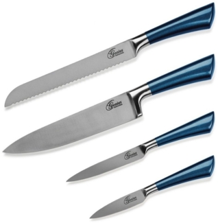 Genius - Profi Messer-Set 4-tlg. blau Edelstahl Küchenmesser Kochmesser 21274