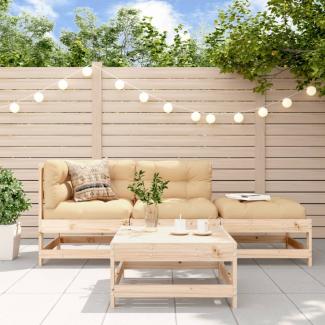 vidaXL 4-tlg. Garten-Lounge-Set mit Kissen Massivholz 3186025