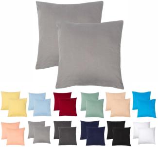 Livessa 2er Set Kissenbezug 50x50 aus%100 Baumwolle Jersey Stoff - Verdeckter Reißverschluss, Kopfkissenbezug 50x50 cm, Kissenhülle, Ultra weich und atmungsaktiv, Oeko-Tex Zertifiziert