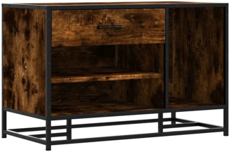 vidaXL Schuhbank Räuchereiche 80x40x53,5 cm Holzwerkstoff und Metall 849226