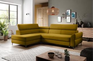 Stylefy Remondini Ecksofa Velours Gelb Links