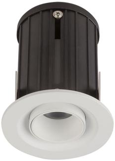 LED Einbaustrahler, beweglich, Aluminium weiß, D 9 cm