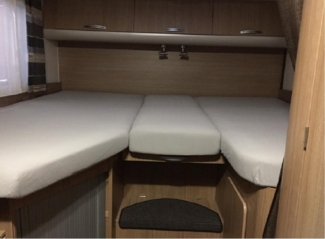 Frottee Spannbettlaken für Wohnmobile Heckbett 3-teilig 2 Längsbetten + 1 Mittelteil Anthrazit