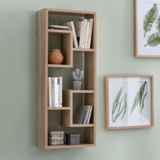 'Rose' Wandregal, Hängeregal, Holz, Sonoma, 36 x 90 x 13,5 cm