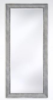 Casa Padrino Luxus Wohnzimmer Spiegel Silber / Schwarz 87 x H. 187 cm - Wohnzimmer Accessoires