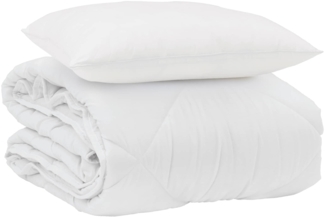 vidaXL Sommerdecke mit Kissen 2 pcs Weiß Mikrofaser 3376406