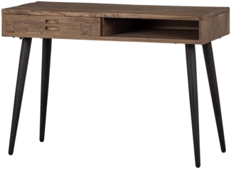 Basiclabel Schreibtisch Maddox aus recyceltem Holz, Braun, 110x50x77 cm