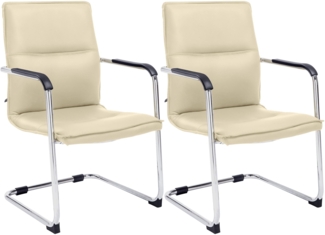 2er Set Besucherstuhl Seattle, Creme