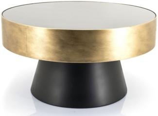 Maison ESTO Couchtisch Beistelltisch MARUNGA Ø 75 cm Metall bronze schwarz rund