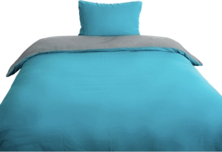 Microfaser Wende-Bettwäsche mit Reißverschluss, für Einzel- und Doppelbett 155 x 220 cm + 80 x 80 cm