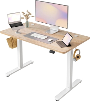 FEZIBO Elektrischer Höhenverstellbarer Schreibtisch 100x60 cm Weißer Rahmen