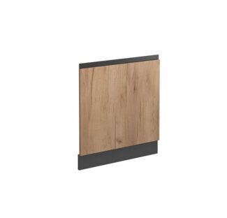 Vicco Frontblende R-Line, Goldkraft Eiche/Anthrazit, 60 cm J-Shape, ohne Arbeitsplatte