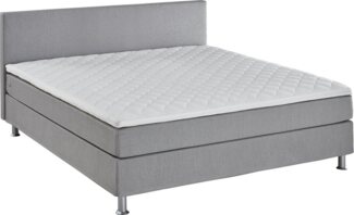 ATLANTIC home collection Edison Boxbett inklusive Rost und H3 Federkernmatratze, Grau, 160x200 cm