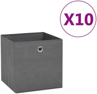 vidaXL Aufbewahrungsboxen 10 Stk. Vliesstoff 28x28x28 cm Grau