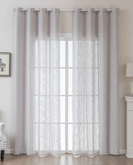 Gardinenbox Gardine (2 St), Ösen, halbtransparent, Polyester, Grobfaser »Seoul« Linenlook-Struktur 2024110-2