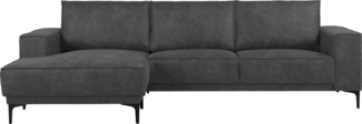 Places of Style Ecksofa Polsterecke Oland, Struktur, Flachgewebe, Luxus-Microfaser, Boucle, L-Form, 280 cm, Wellenunterfederung, Skandi-Design, Metallfüße