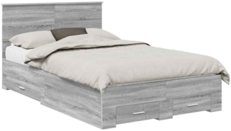 vidaXL Bettrahmen Graues Sonoma 120x200 cm Holzwerkstoff 3408295