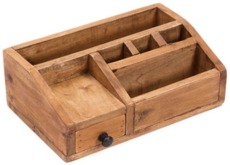 CREEDWOOD Aufbewahrungsbox TISCH ORGANIZER "STUDY", Mahagoni Holz, 27 cm, Büroorganizer