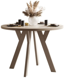 Lookway Esstisch VOLTA MATT Runder ausziehbarer Tisch (1x Tisch), Durchmesser: Ø 100 cm