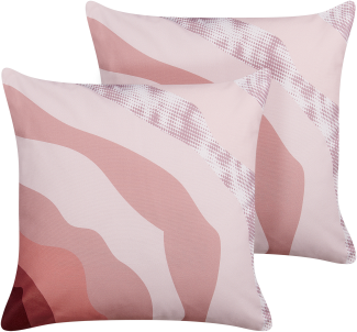 Kissen 2er Set CAMPEI 45 x 45 cm Abstrakt Rosa