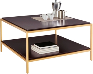 Leonique Couchtisch Cherlen, TOPSELLER!, OTTOs Choice, mit zwei Ablageflächen und goldfarbenem Gestell, quadratisch