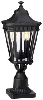Außenleuchte, Sockelleuchte, Laterne, H 54,4 cm, Schwarz