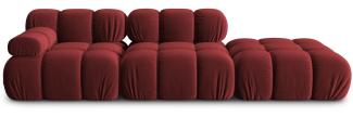 Micadoni Modulares Sofa Bellis 4-Sitzer Rechts Samtstoff Dunkelrot