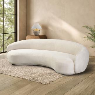 HOME DELUXE Sofa CASARA Webstoff Beige - 258 x 72 x 128 cm