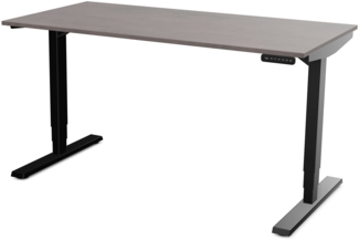 ASSMANN Elektrisch höhenverstellbarer Schreibtisch Y-Line 120x70 cm Sichtbeton Anthrazit Schwarz Metall Holz Melaminoberfläche
