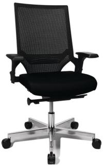 Bürodrehstuhl m. Punktsynchrontechnik schwarz/schwarz 450-550mm m. Armlehnen Tr.