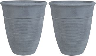 Blumentopf 2er Set grau rund 50 x 50 x 58 cm KATALIMA