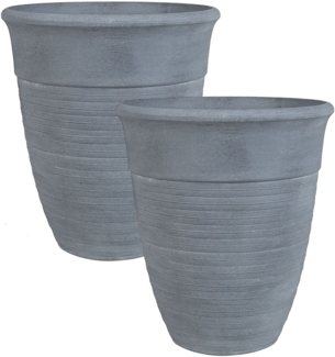 Blumentopf 2er Set grau rund 50 x 50 x 58 cm KATALIMA