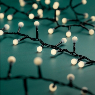 Lumineo LED-Lichterkette Lumineo Lichterkette CHERRY Compact Twinkle 350 LED 7,5 m warm weiß, Indoor/Outdoor, 8 Funktionen, 8h-Timer, + 5 Meter