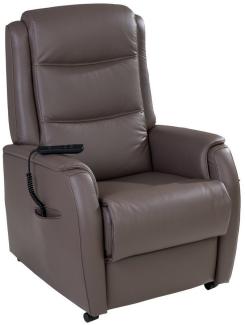 HUKLA Relaxsessel HU-RV15038, 2-motorig, Mokkabraun, Leder, mit Aufstehhilfe, Relaxfunktion, B 72 x H 109 x T 82 cm