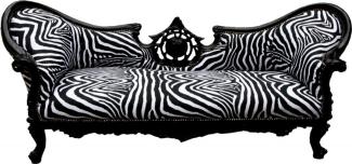 Casa Padrino Barock Sofa Vampire Zebra / Schwarz - Möbel