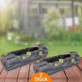 Solarleuchte Garten Baumstamm 2er Set Solarlampe Außen Außenleuchte Solar