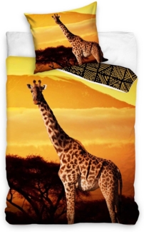 Giraffe Bettwäsche Set aus Baumwolle für Kinder – 140x200 cm Bettbezug & 70x70 cm Kissenbezug