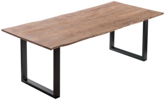 Esszimmer Tisch Industrial Baumtisch massive Akazie Kufengestell stone 240x100 schwarz Laurina 526239