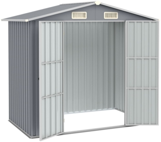 vidaXL Gerätehaus Grau 205x129x183 cm Verzinkter Stahl 46298