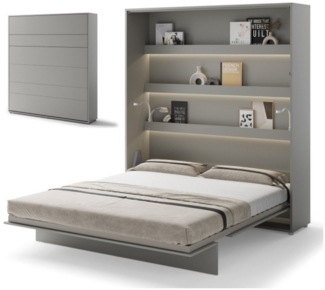 yourhouse24 Schrankbett Bed Concept Wandklappbett Vertikal Gästebett Grau 90/120/140/160/180cm