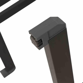 ALCO Gastrotisch 120 x 80 cm anthrazit/anthrazit Gestell aus Stahl in anthrazit, Tischplatte aus Compac Plus in anthrazit