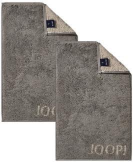 JOOP! Handtuch 2 Stück Joop! Gästetuch Classic Graphit Taupe 1600-70 30x50, Walkfrottier, 100% Baumwolle