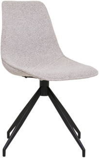 Esszimmerstuhl mit Drehwirbel, Bouclé, Sand, schwarze Beine, HN1267