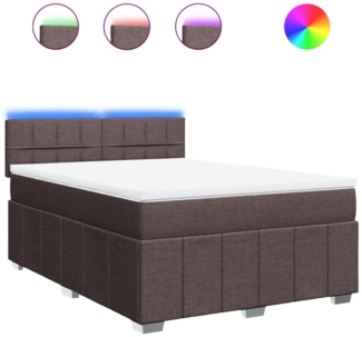 vidaXL Boxspringbett mit Matratze Dunkelbraun 160x200 cm Stoff 3289422