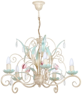 Licht-Erlebnisse Kronleuchter LUCE, ohne Leuchtmittel, Hängeleuchte Floral Ø62cm 5-flmg