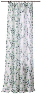 Joyswahl Gardine Florales, Kräuselband (1 St), halbtransparent, Mori-Stil, Leinenoptik, Dekoschals